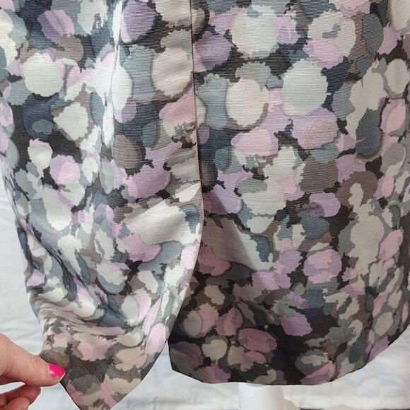 Y2K LOFT Ann Taylor Grey Lilac Spotted Sheath Mini Dress Plussize 14 - Picture 11 of 14